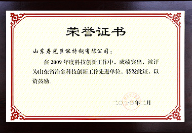 山东省冶金科技创新先进单位